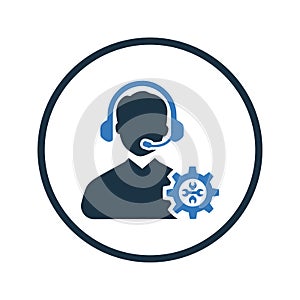 Call, customer service, support icon. Editable vector design