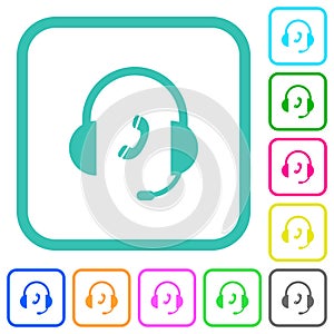 Call customer service vivid colored flat icons