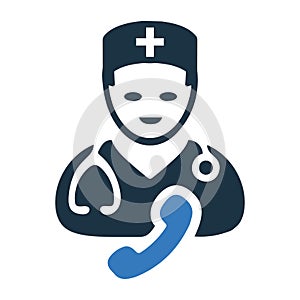 Call doctor, medical help icon. Vector graphics