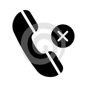 Call ended glyph flat vector icon