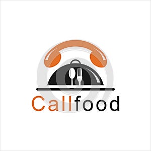 Call Food Logo Template Design Vector