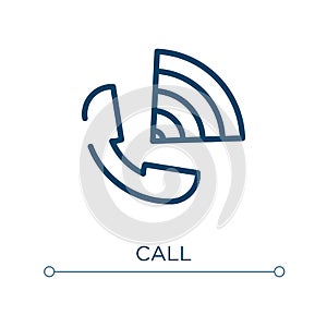 Call icon. Linear vector illustration. Outline call icon vector. Thin line symbol for use on web and mobile apps, logo, print