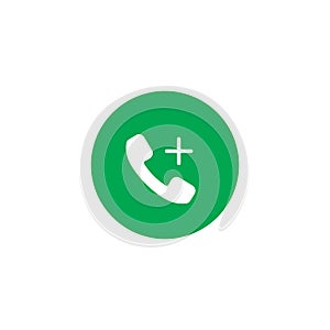 Call Icon Vector in Flat Design Style. Add Calling Symbol of Social Media