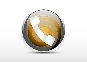 Call icons with buttons background 3d effect