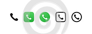 Call icons set. Mobile icons UI, UX design. Call bar icons. Vector scalable graphics