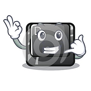 Call me button D in the cartoon shape