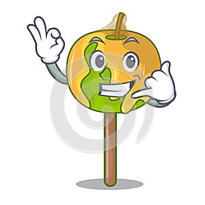 Call me candy apple mascot cartoon
