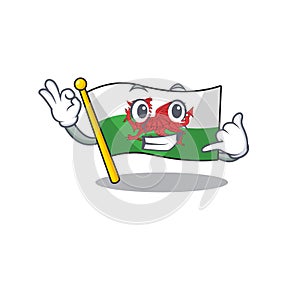 Call me cute face flag wales Scroll mascot cartoon design