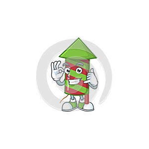 Call me cute green stripes fireworks rocket mascot cartoon style