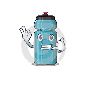 Call me cute water bottle water bottle Scroll mascot cartoon design