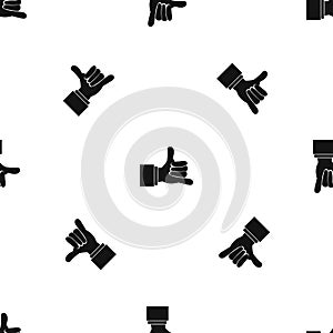 Call me gesture pattern seamless black