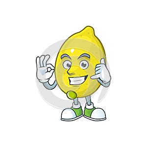 Call me juicy lemon cartoon character with mascot