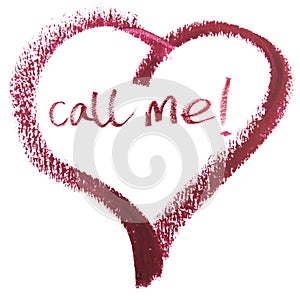 Call Me Message in Heart Shape