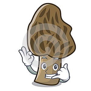 Call me morel mushroom mascot cartoon