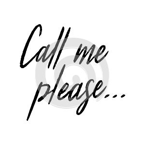 Call me please hand lettering