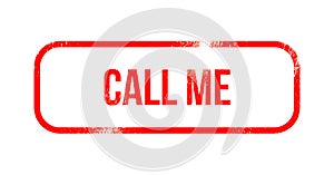 call me - red grunge rubber, stamp