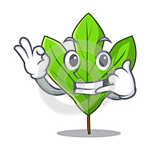 Call me sassafras leaf in the shape cartoon