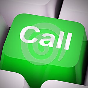 Call now button for contacting help desk using voip - 3d illustration
