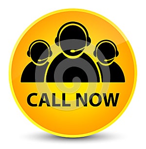 Call now (customer care team icon) elegant yellow round button
