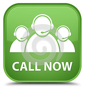 Call now (customer care team icon) special soft green square but