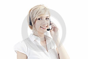 Call operator with headset
