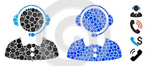 Call Operator Mosaic Icon of Round Dots