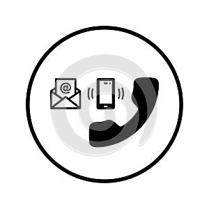 Call support, contact us, email icon