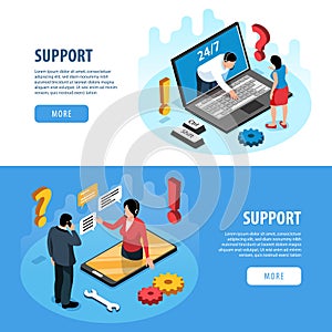 Call Support Horizontal Banners