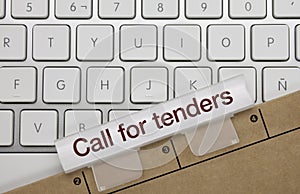 Call for Tenders - Inscription on White Keyboard Key
