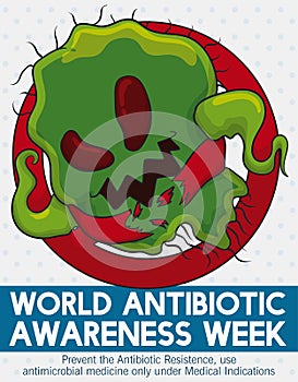 Call to Action Against Bacteria Resistance in Antibiotic Awareness Week, Vector Illustration