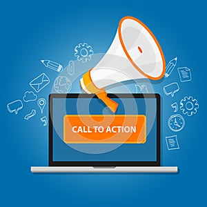 Call to action button marketing online design page photo