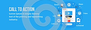 Call to action - CTA optimization - flat design web banner photo