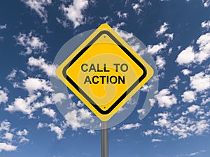 Call to action road sign photo