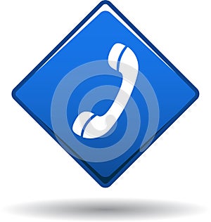 Call us button web icon blue