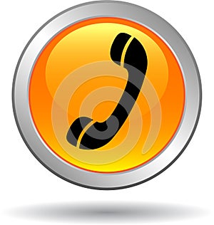 Call us button web icon orange
