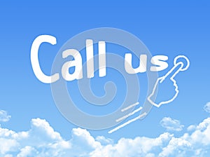 Call us message cloud shape