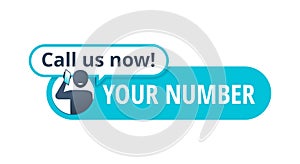 Call us now button template with talking human