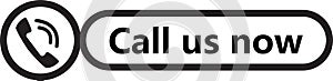 Call us now icon. Banner call us now sign. Contact Us symbol. flat style