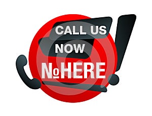 Call us Now red button for placing phone number