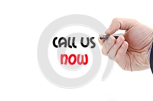 Call us now text concept