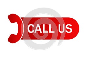 Call us now vector red button. Concant support template