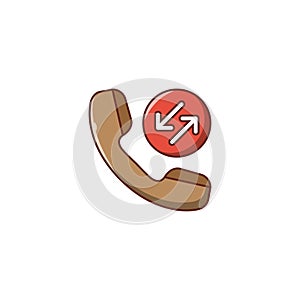 Call vector line flat icon