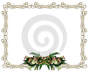 Calla Lilies floral Border Wedding invitation