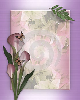 Calla lily and butterflies template