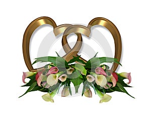 Calla Lily Gold Hearts graphic