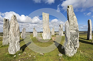 Callanish standing stones: neolithic stone circle in Isle of Lewis, Scotland.