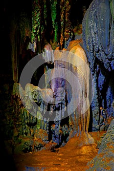 Callao cave view of 3rd chamber entrance with stalactites and stalagmites formations