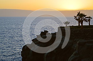 Callao Salvaje coast volcanic rock formation sunset photo