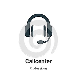 Callcenter vector icon on white background. Flat vector callcenter icon symbol sign from modern professions collection for mobile