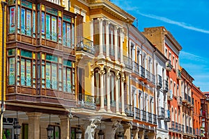 Calle Mayor Principal in the historical center of Palencia, Spai photo